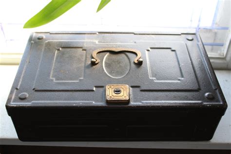 Antique Metal Lock Box 